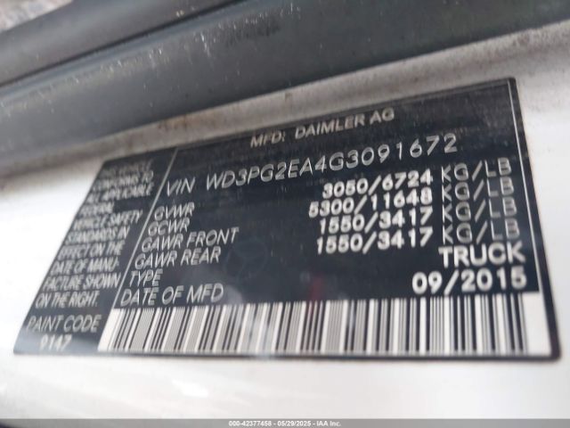 2016 MERCEDES-BENZ METRIS WD3PG2EA4G3091672 Photo 8