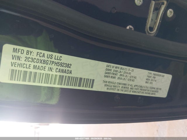 Dodge Charger 2023 2C3CDXBG7PH592382 Image 9