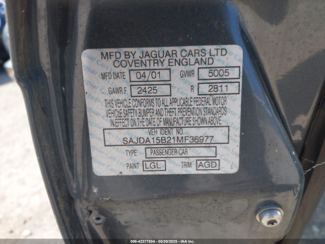 2001 JAGUAR XJR SAJDA15B21MF36977 Photo 8