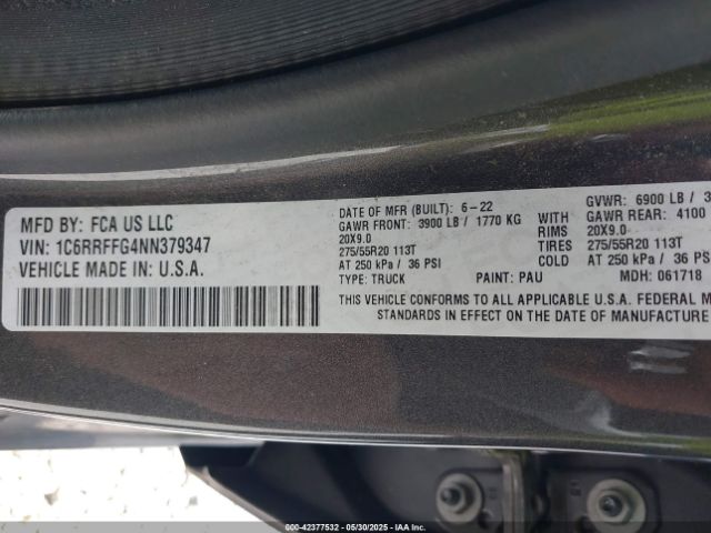 2022 RAM 1500 1C6RRFFG4NN379347 Photo 8