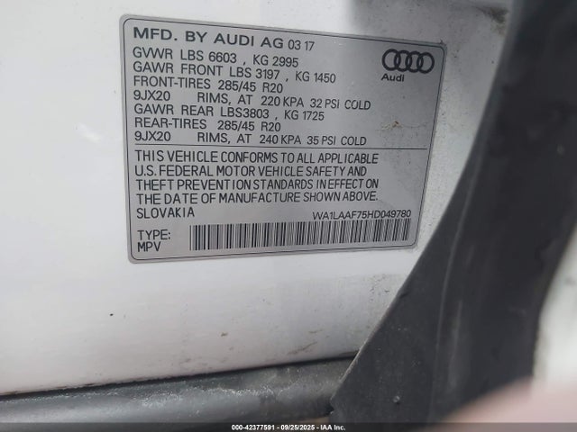 2017 AUDI Q7 WA1LAAF75HD049780 Photo 8
