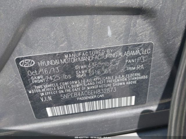 5NPEB4AC6EH832873 Hyundai gamma