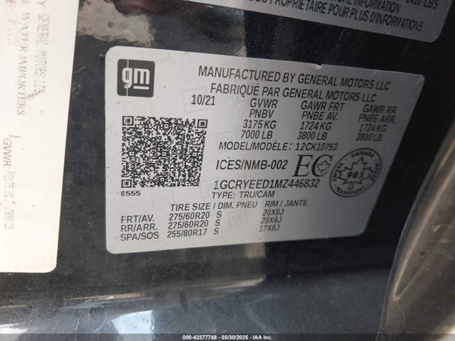 1GCRYEED1MZ446832 Chevrolet l84