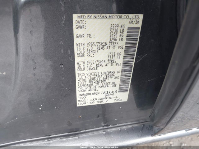 1N6AD0ER9GN781689 Nissan Frontier Desert Runner