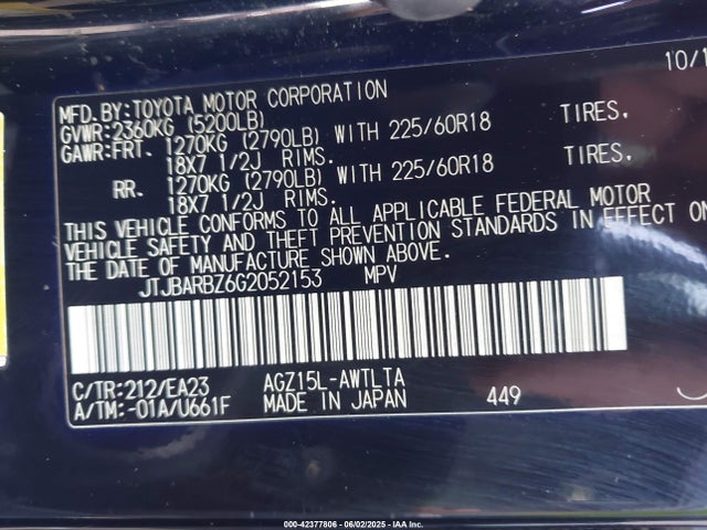JTJBARBZ6G2052153 Lexus 8ar-fts