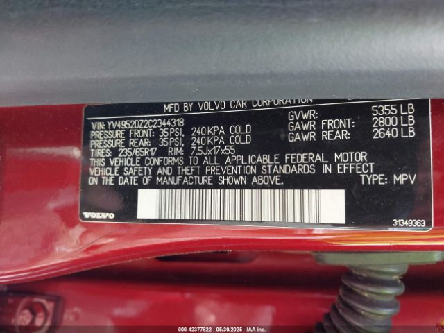 2012 VOLVO XC60 YV4952DZ2C2344318 Photo 8