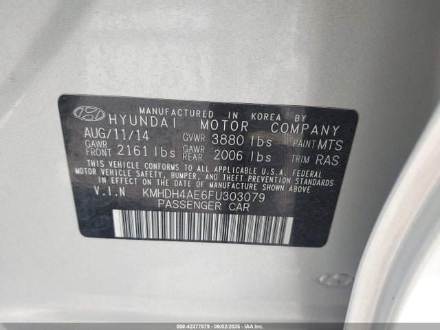 Hyundai dohc mpi nu 2015 KMHDH4AE6FU303079 Image 9
