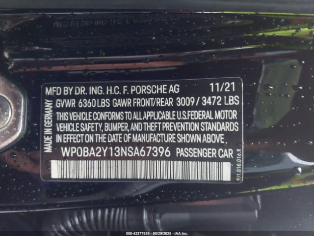 2022 PORSCHE TAYCAN CROSS TURISMO WP0BA2Y13NSA67396 Photo 8