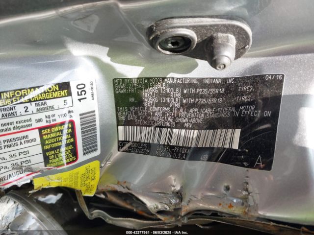 2016 TOYOTA SIENNA 5TDDK3DC4GS139010 Photo 8