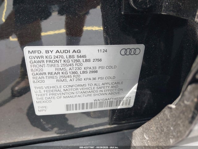 2025 AUDI Q5 WA1GAAFY4S2037004 Photo 8
