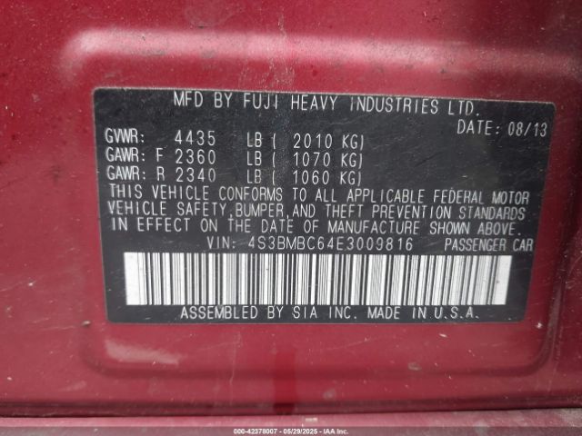 4S3BMBC64E3009816 Subaru Legacy 2.5i Premium