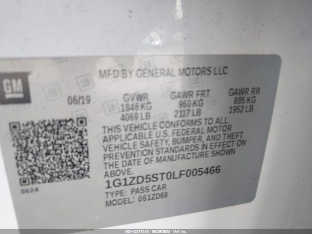 2020 CHEVROLET MALIBU 1G1ZD5ST0LF005466 Photo 8