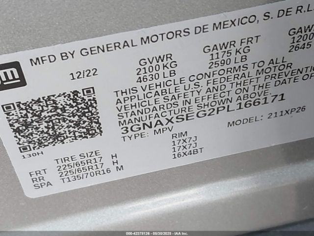 3GNAXSEG2PL166171 Chevrolet Equinox Awd Ls