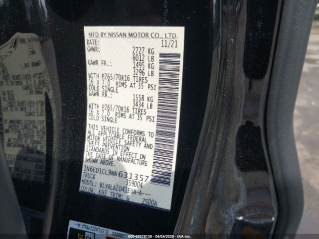 2022 NISSAN FRONTIER 1N6ED1CL9NN631357 Photo 8