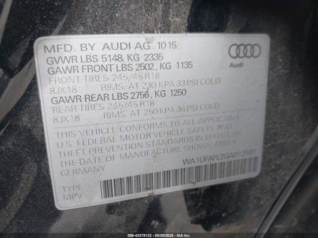 2016 AUDI ALLROAD WA1UFAFL2GA012561 Photo 8
