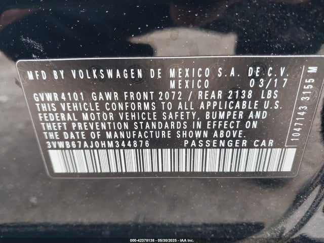 3VWB67AJ0HM344876 Volkswagen 1.4 tsi