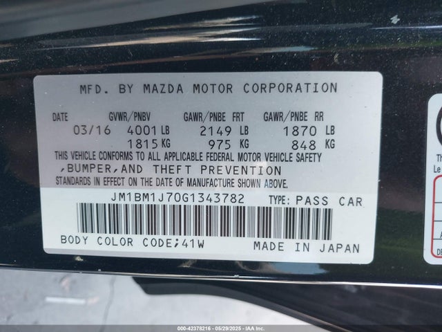 JM1BM1J70G1343782 Mazda pe