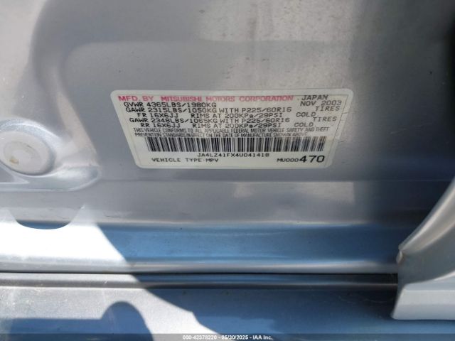 2004 MITSUBISHI OUTLANDER JA4LZ41FX4U041418 Photo 8