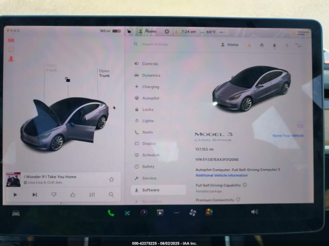 5YJ3E1EAXJF012066 Tesla Model 3 Long Range/mid Range