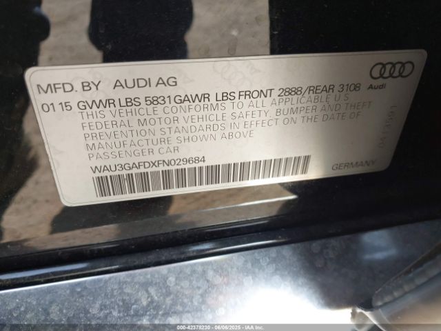 2015 AUDI A8 L WAU3GAFDXFN029684 Photo 8