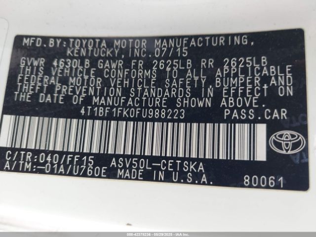 4T1BF1FK0FU988223 Toyota CAMRY SE