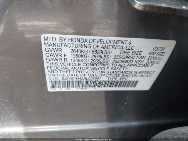 2024 ACURA MDX 5J8YE1H42RL028591 Photo 8