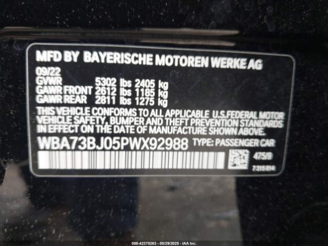 WBA73BJ05PWX92988 BMW 540I