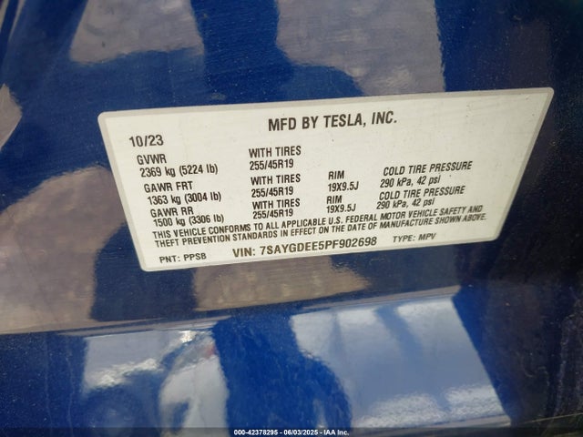 2023 TESLA MODEL Y 7SAYGDEE5PF902698 Photo 8