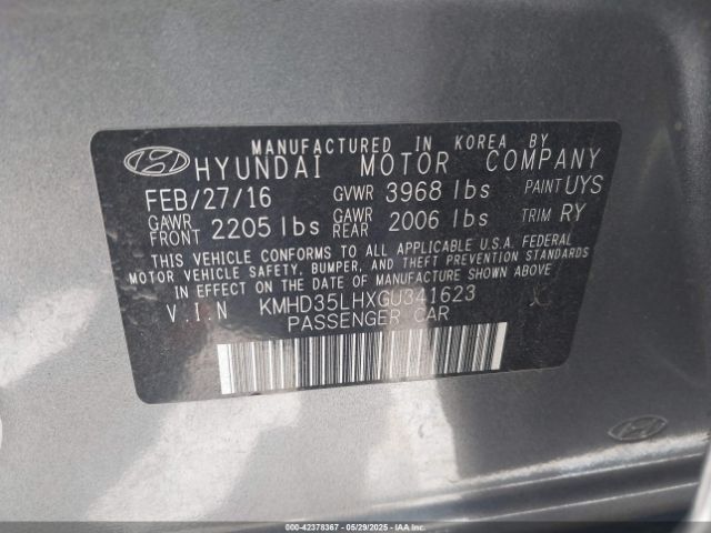 KMHD35LHXGU341623 Hyundai ELANTRA GT