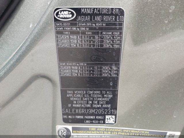 SALEX6RU9M2052319 Land Rover Defender 90 X
