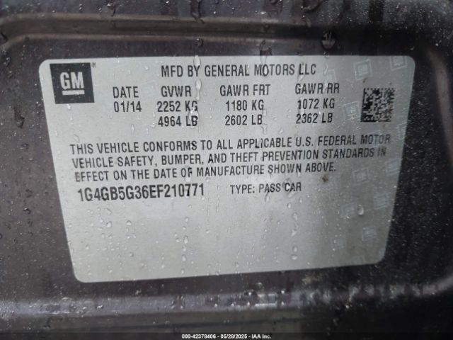 1G4GB5G36EF210771 Buick Lacrosse