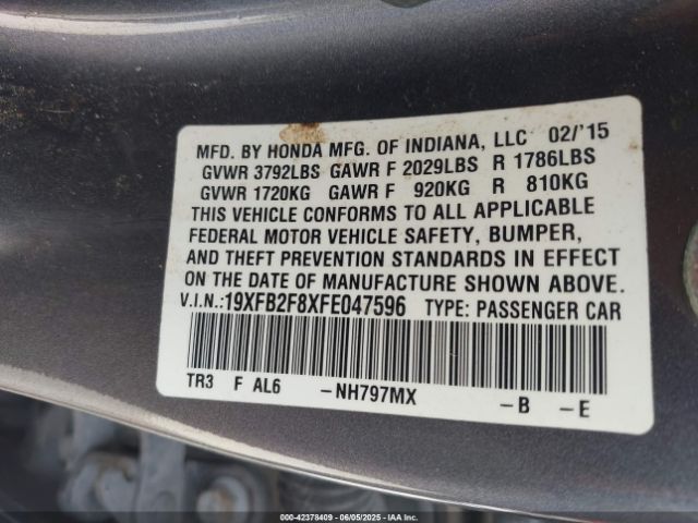 19XFB2F8XFE047596 Honda CIVIC EX