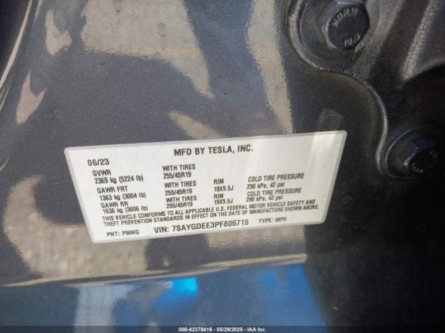 2023 TESLA MODEL Y 7SAYGDEE3PF806715 Photo 8