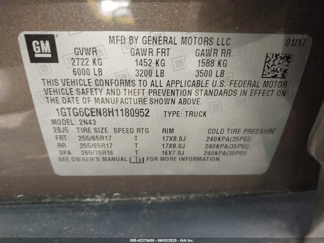 1GTG6CEN8H1180952 GMC lgz - di: direct injection, vvt: variable valve timing, alum, var2, gen 2