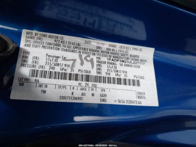 2018 FORD FOCUS 1FADP3M23JL227117 Photo 8