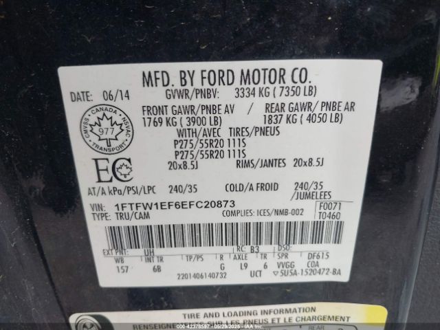 1FTFW1EF6EFC20873 Ford F-150 Fx4