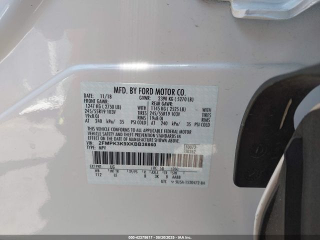 2019 FORD EDGE 2FMPK3K9XKBB38860 Photo 8