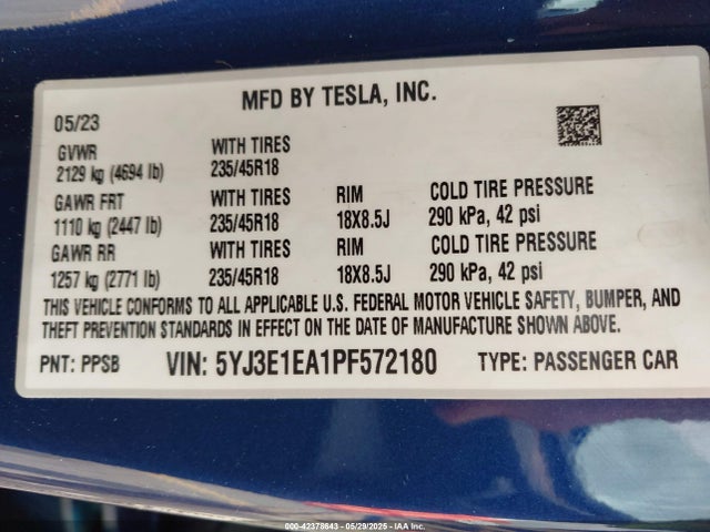 2023 TESLA MODEL 3 5YJ3E1EA1PF572180 Photo 8