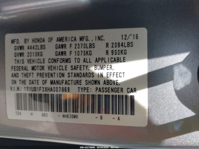 2017 ACURA TLX 19UUB1F3XHA007869 Photo 8
