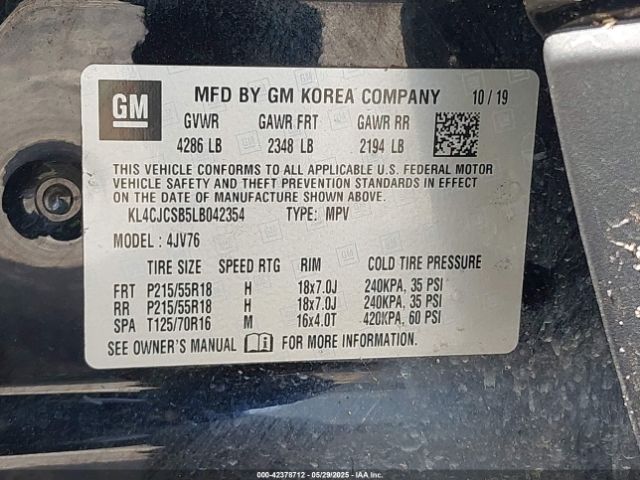 KL4CJCSB5LB042354 Buick Encore Essence