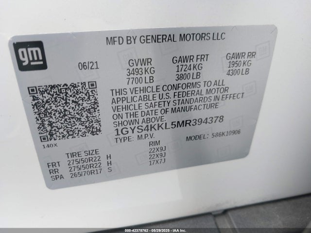 2021 CADILLAC ESCALADE ESV 1GYS4KKL5MR394378 Photo 8