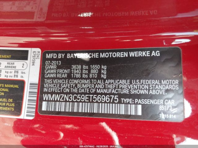 2014 MINI COOPER WMWZN3C59ET569675 Photo 8