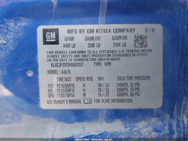 2017 BUICK ENCORE KL4CJFSM3HB082037 Photo 8