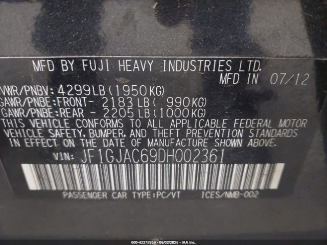 2013 SUBARU IMPREZA JF1GJAC69DH002361 Photo 8