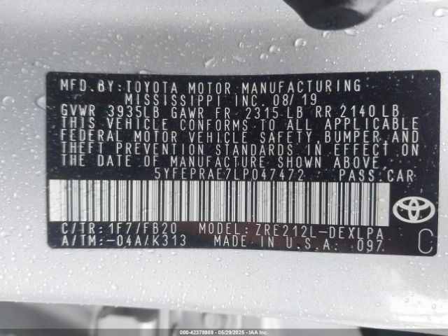 5YFEPRAE7LP047472 Toyota COROLLA LE
