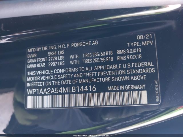 2021 PORSCHE MACAN WP1AA2A54MLB14416 Photo 8