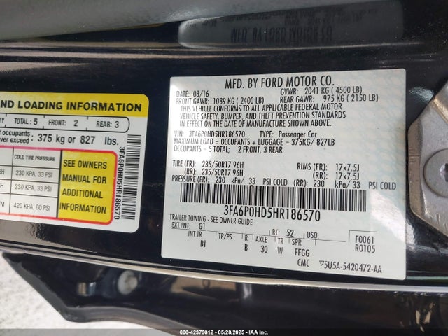Ford 2017 2017 3FA6P0HD5HR186570 Image 9