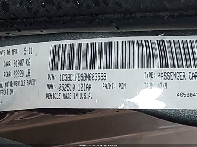 2011 CHRYSLER 200 1C3BC1FB9BN603599 Photo 8