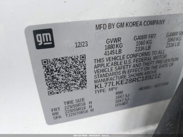 2024 CHEVROLET TRAX KL77LKE28RC189212 Photo 8