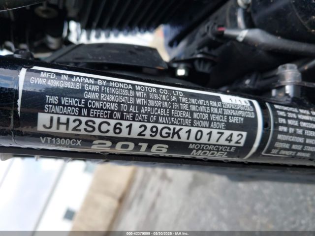 2016 HONDA VT1300 JH2SC6129GK101742 Photo 9